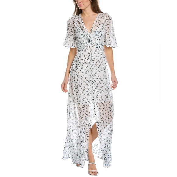 Nwt Rag and bone Tamar twist-front floral-print georgette maxi dress size 6 - Picture 1 of 13
